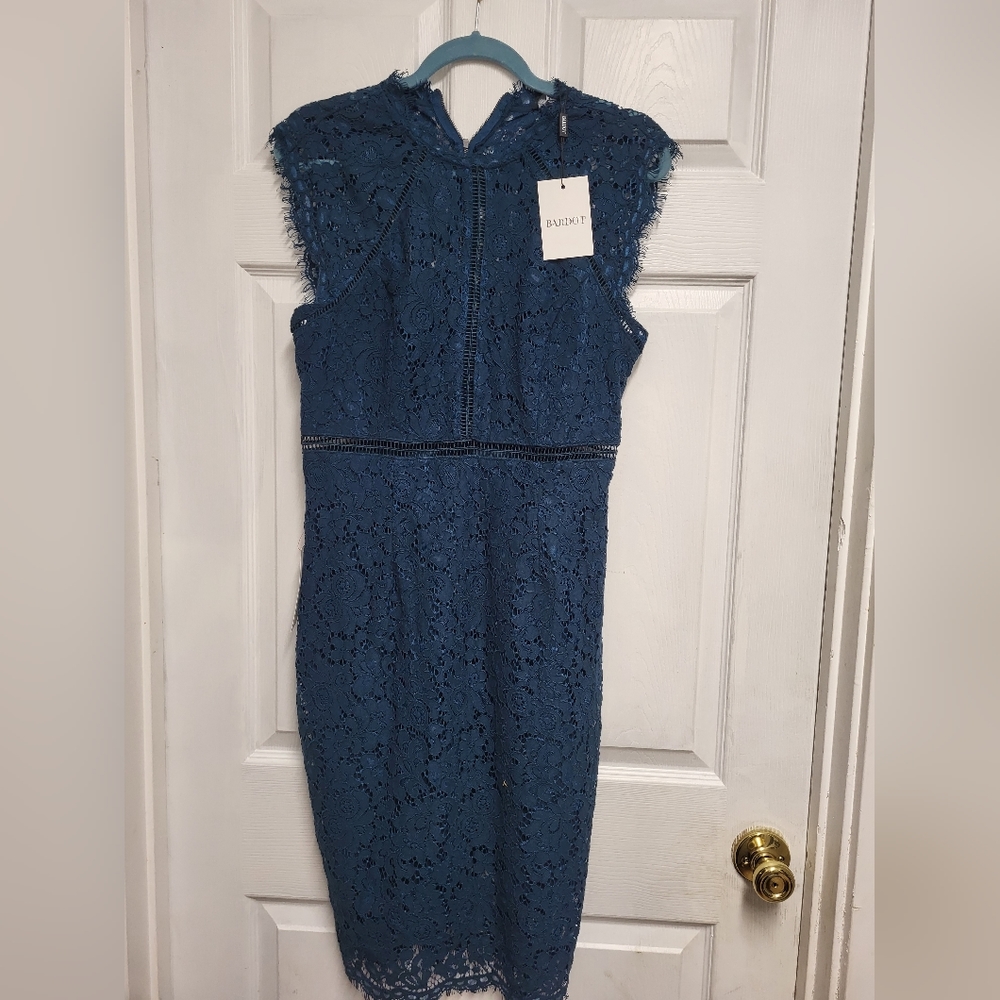 Bardot Blue lace dress size 6